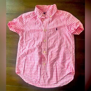 Pink gingham colllared Polo Ralph Lauren